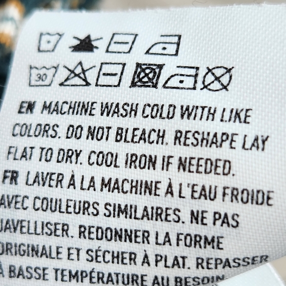 American Eagle Green Orange White Striped Short Sleeve Tie Front Hem Top Medium - Picture 9 of 9